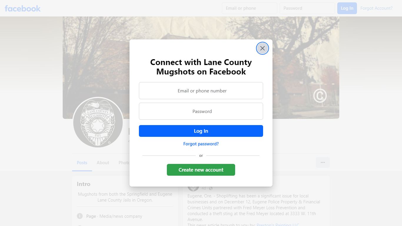 Lane County Mugshots - Facebook
